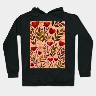 Watercolor flower garden -  purple and pink Hoodie